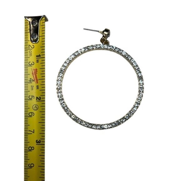 Cubic Zirconia Hoop Earrings - Picture 3 of 5